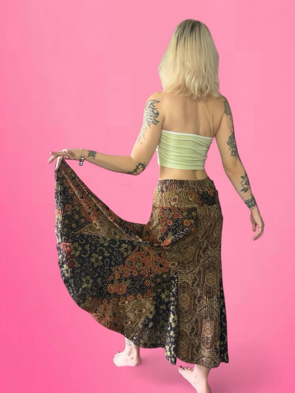 vintage 90s coldwater creek whimsical boho fairy maxi skirt
